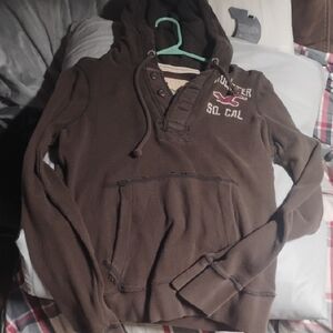 Hollister Brown Tan Hoodie Sweatshirt
